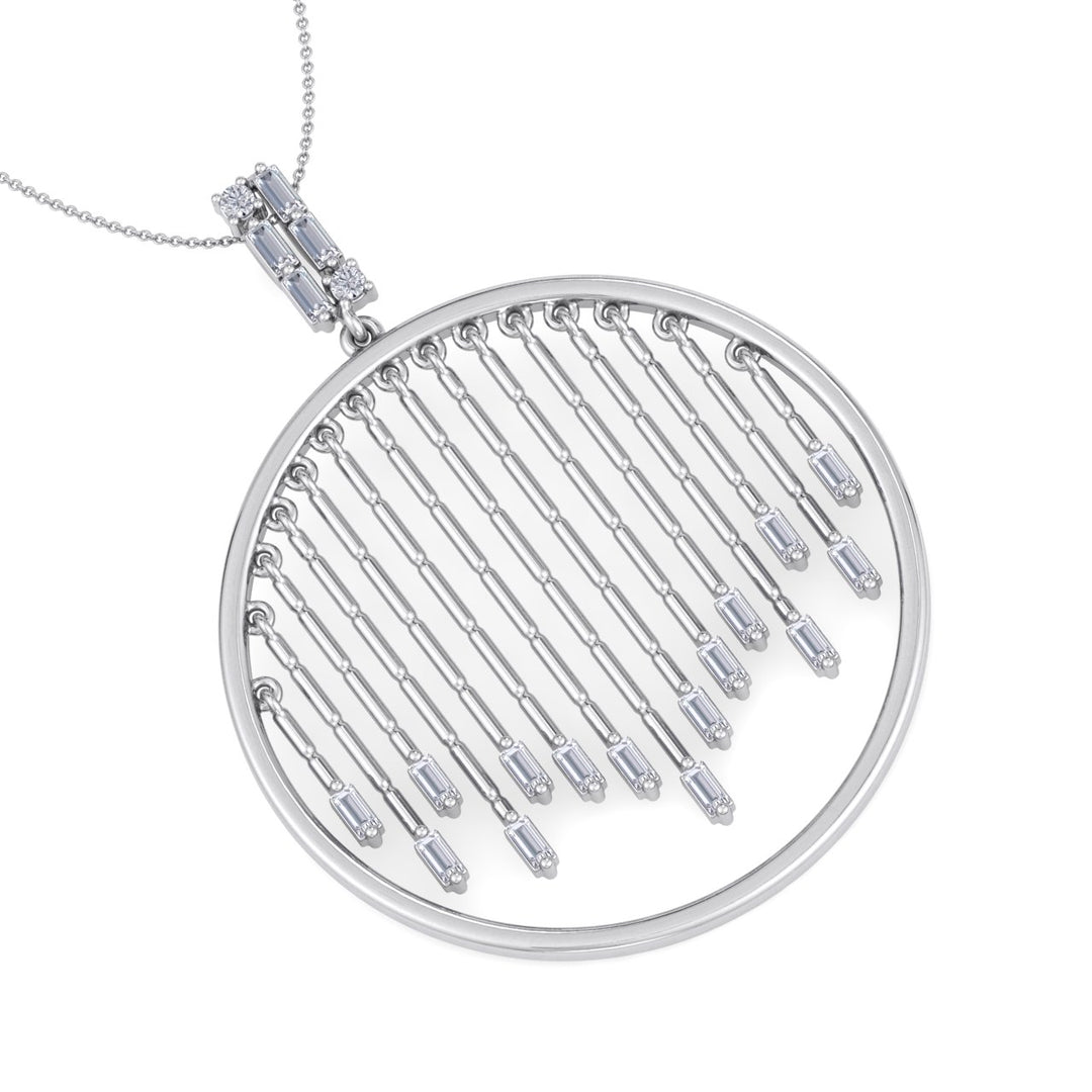Monogram pendant necklace in white gold with white diamonds of 0.63 ct in weight - HER DIAMONDS®