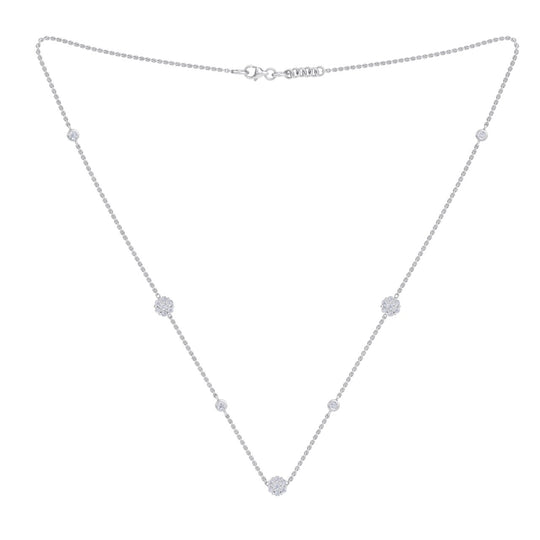 Necklace in white gold with white diamonds of 0.72 ct in weight - HER DIAMONDS®