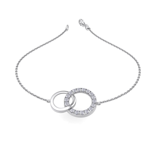 Bracelet in white gold with white diamonds of 0.52 ct in weight