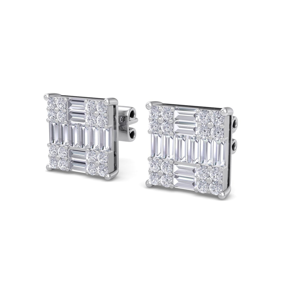Stud earrings in yellow gold with white diamonds of 1.88 ct in weight - HER DIAMONDS®