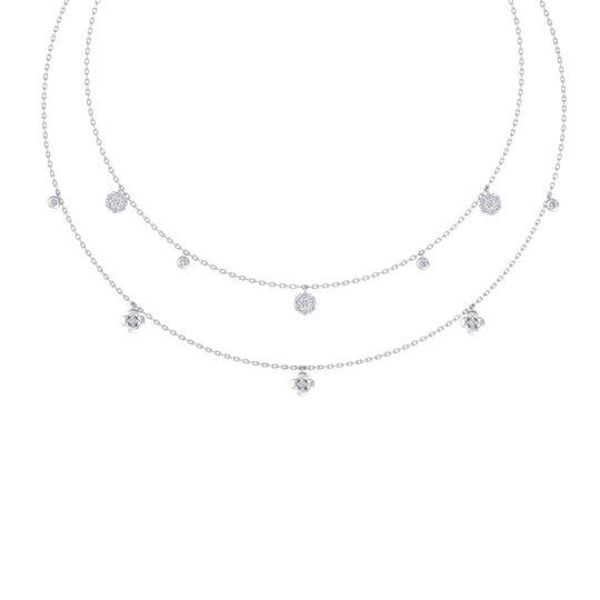 Multi-strand necklace in rose gold with white diamonds of 0.50 ct in weight - HER DIAMONDS®