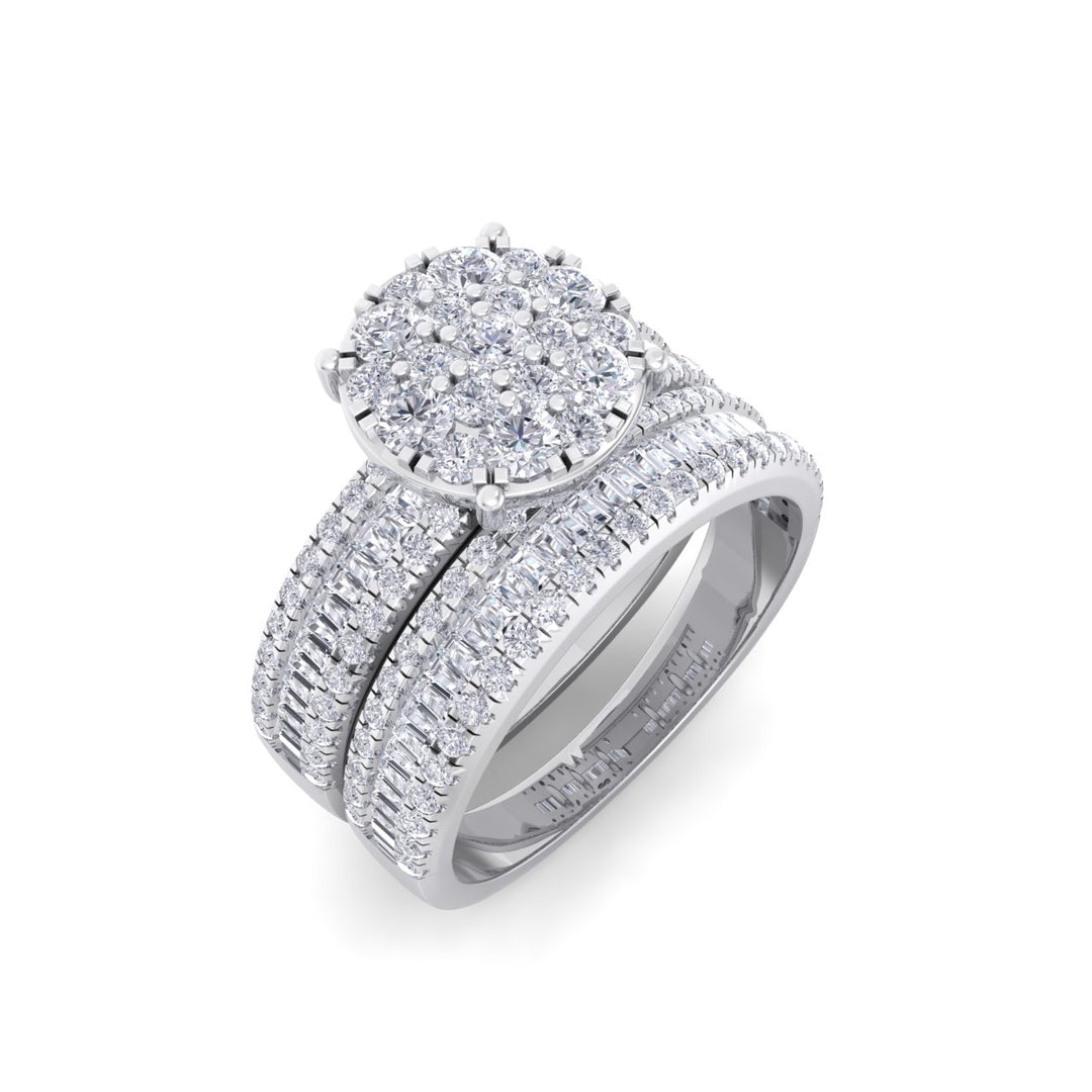 Bridal set in rose gold with white diamonds of 1.48 ct in weight