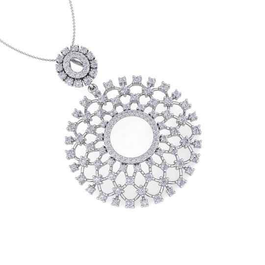 Monogram pendant necklace in white gold with white diamonds of 2.27 ct in weight - HER DIAMONDS®