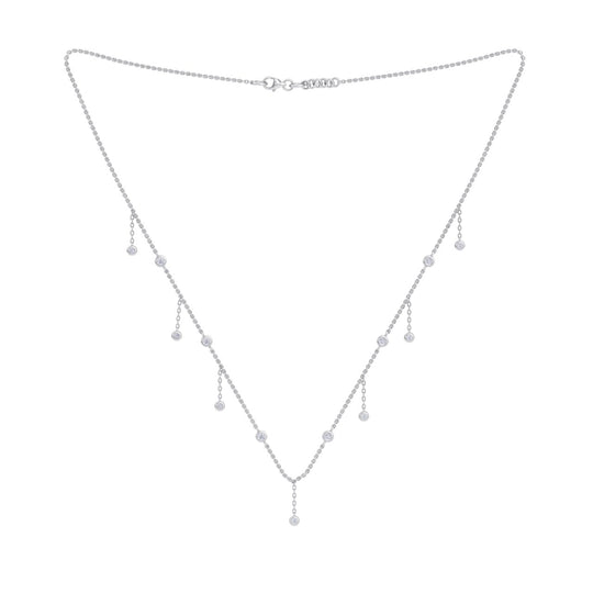 Waterfall necklace in white gold with white diamonds of 0.34 ct in weight - HER DIAMONDS®