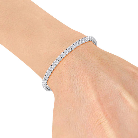 Tennis bracelet in rose gold with white diamonds of 1.35 ct in weight