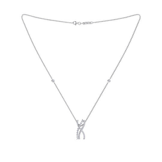 Necklace in rose gold with white diamonds of 0.66 ct in weight - HER DIAMONDS®