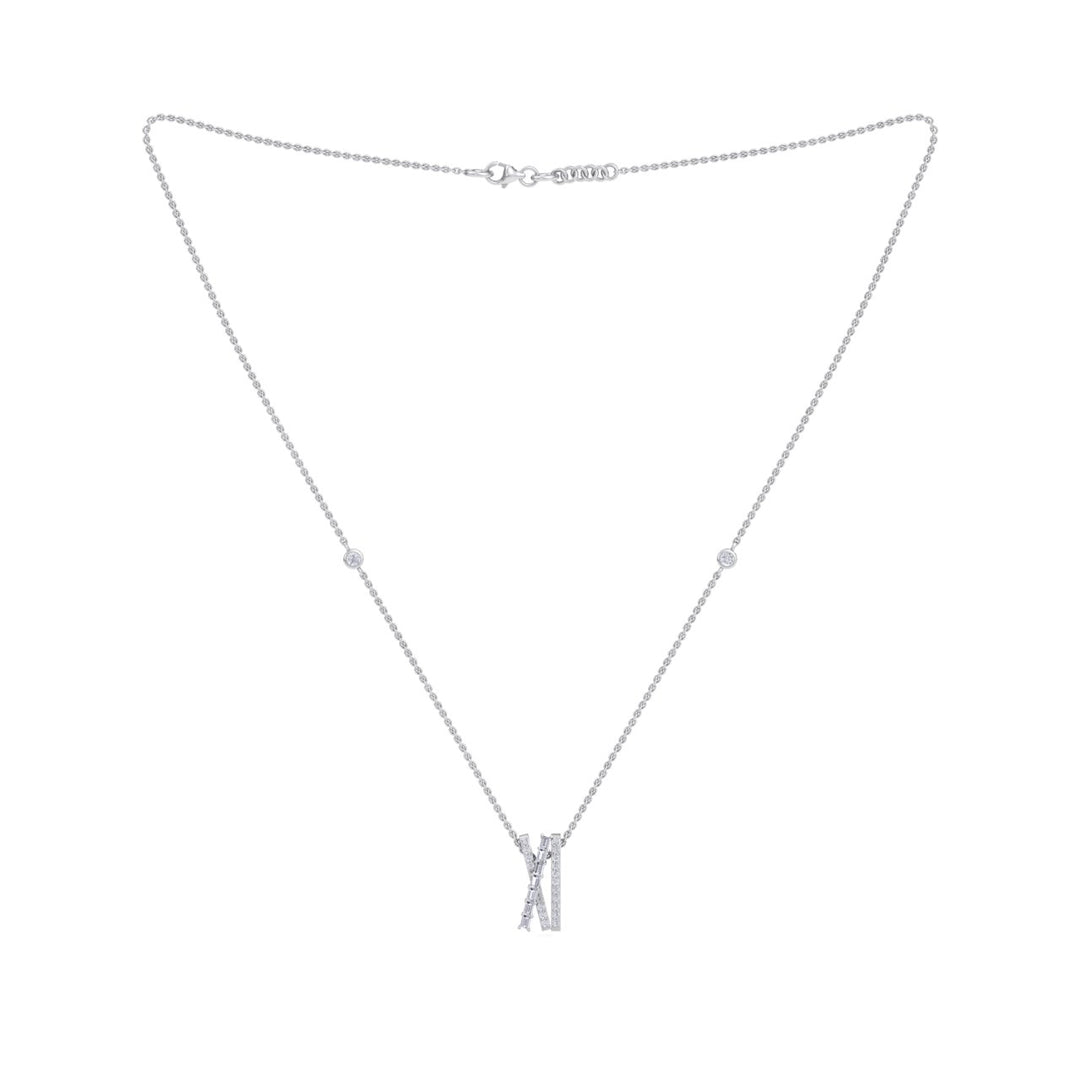 Necklace in white gold with white diamonds of 0.44 ct in weight - HER DIAMONDS®