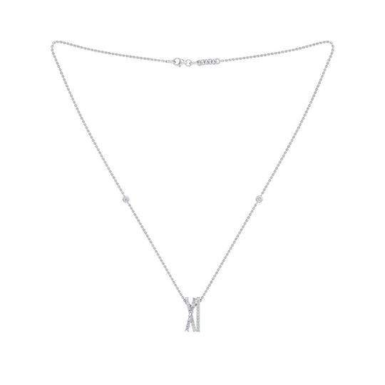 Necklace in white gold with white diamonds of 0.44 ct in weight - HER DIAMONDS®