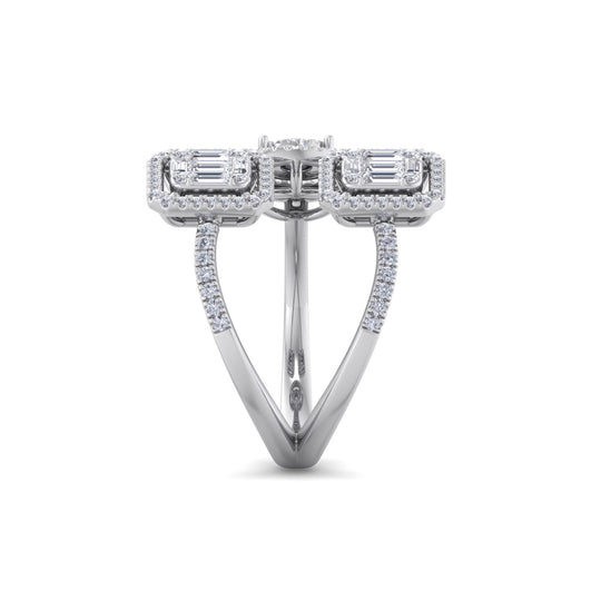 Ring in white gold with white diamonds of 1.02 ct in weight