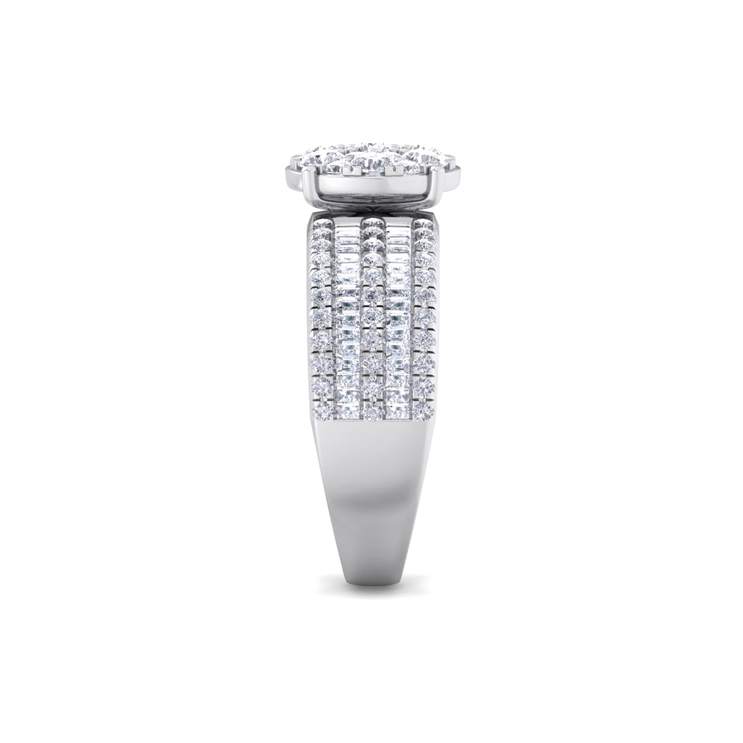 Ring in yellow gold with white diamonds of 1.11 ct in weight