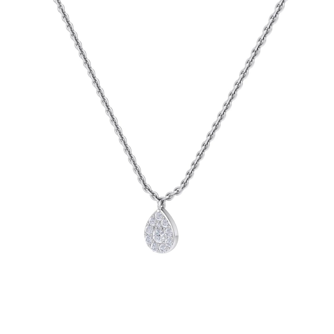 Pear drop necklace in yellow gold with white diamonds of 0.72 ct in weight - HER DIAMONDS®