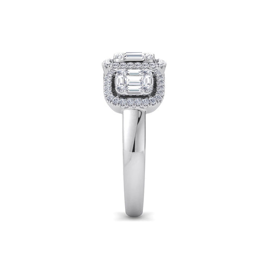 Ring in white gold with white diamonds of 0.90 ct in weight