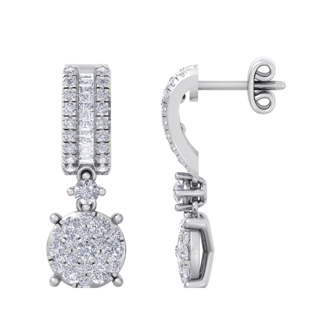 Earrings in yellow gold with white diamonds of 1.25 ct in weight - HER DIAMONDS®