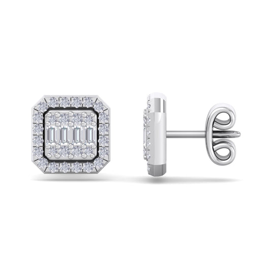 Stud earrings in white gold with white diamonds of 0.42 ct in weight - HER DIAMONDS®