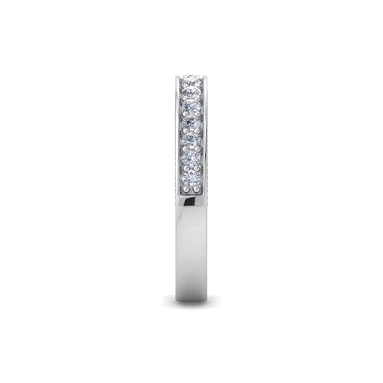 Petite channel set ring in white gold with white diamonds of 0.42 ct in weight