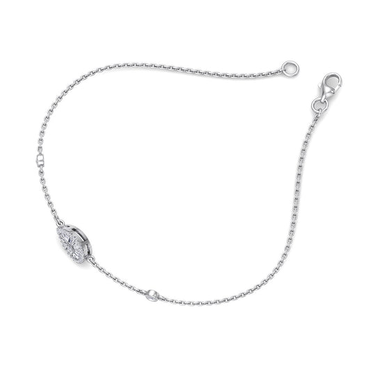 Pear shaped bracelet in white gold with white diamonds of 0.29 ct in weight - HER DIAMONDS®