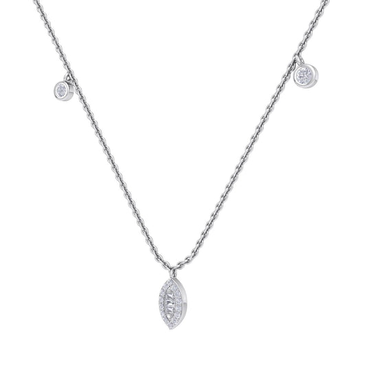 Marquise necklace in white gold with white diamonds of 0.49 ct in weight - HER DIAMONDS®