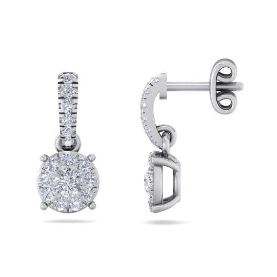 Classic earrings in white gold with white diamonds of 0.51 ct in weight - HER DIAMONDS®