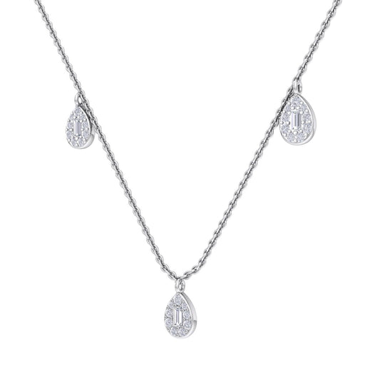 Pear drops necklace in white gold with white diamonds of 0.70 ct in weight - HER DIAMONDS®