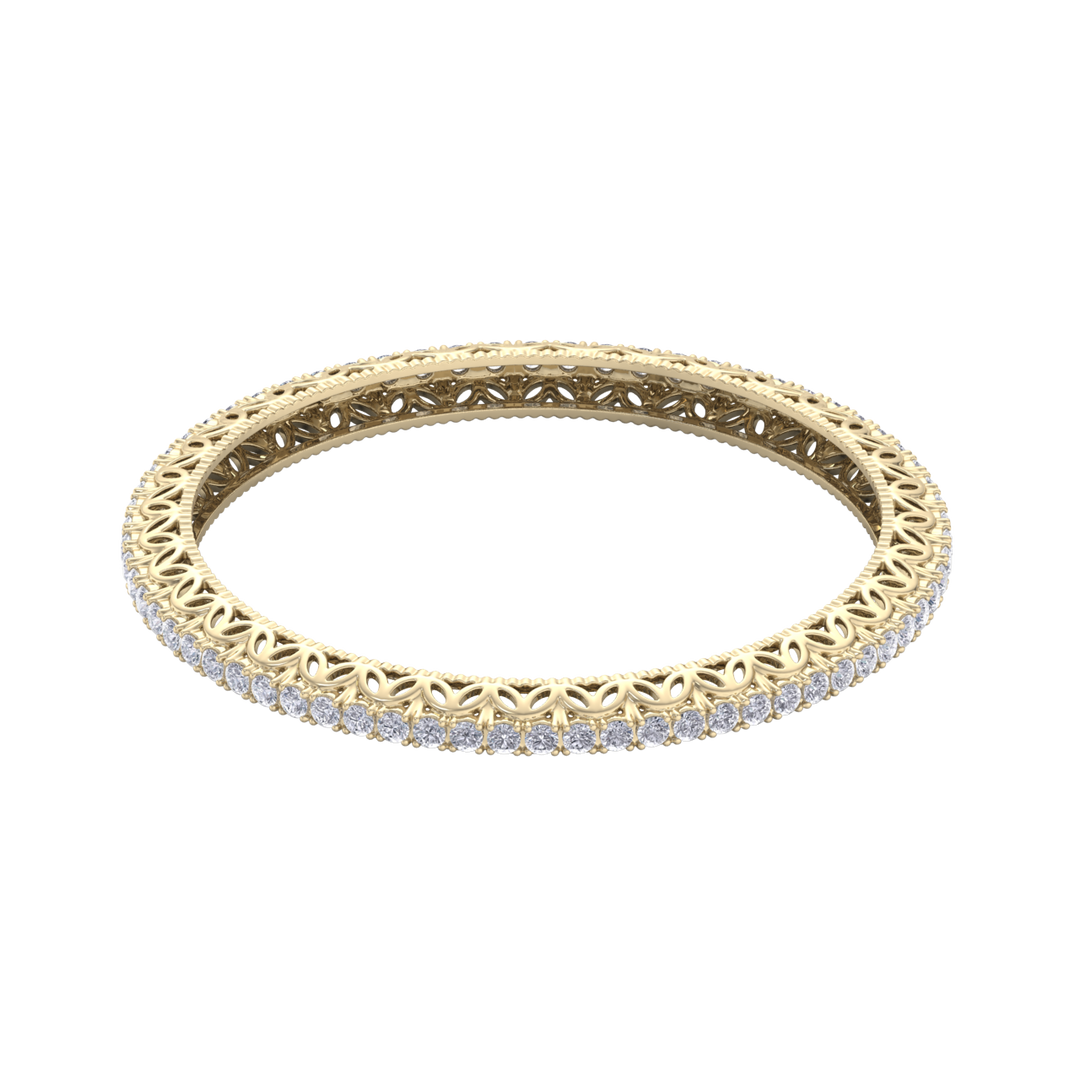 Classic bangle in white gold with white diamonds of 11.04 ct in weight