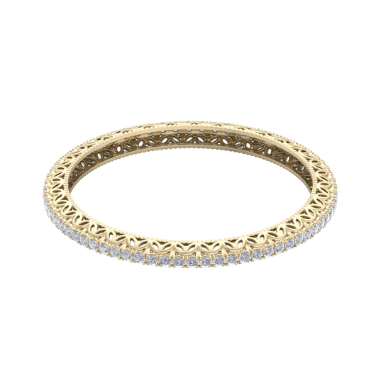 Classic bangle in white gold with white diamonds of 11.04 ct in weight