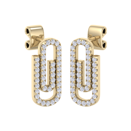Diamond link earrings in white gold with white diamonds of 0.33 ct in weight