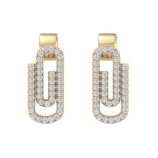 Diamond link earrings in yellow gold with white diamonds of 0.33 ct in weight