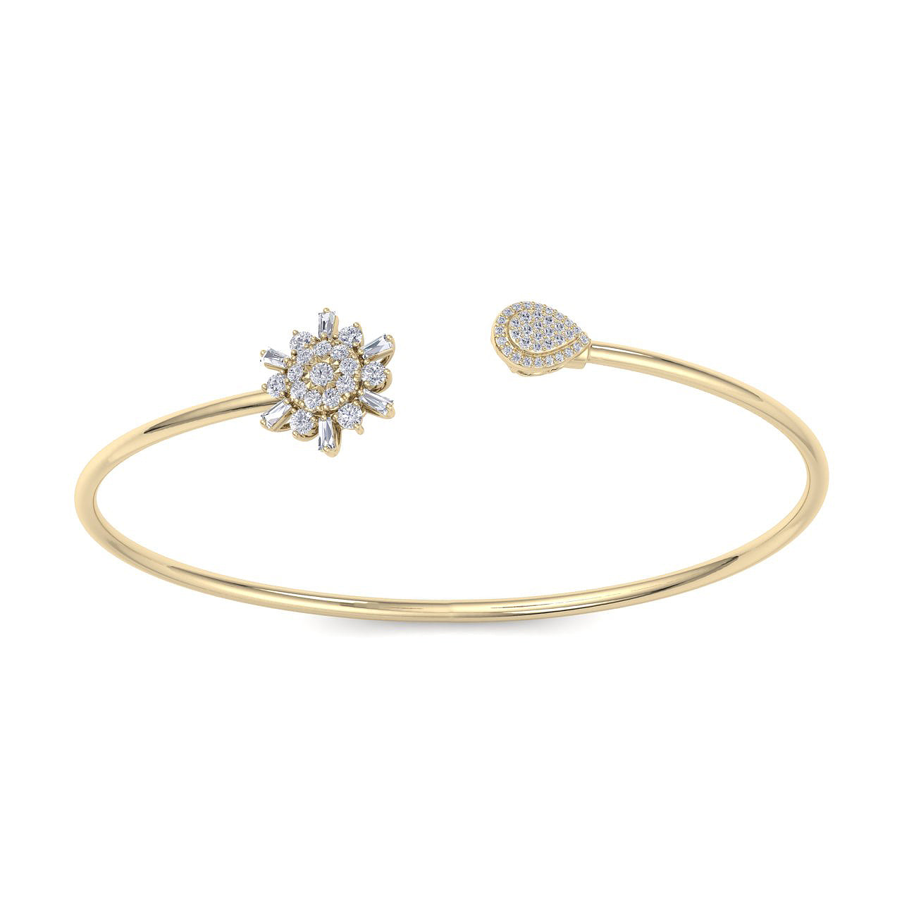 Bracelet in yellow gold with white diamonds of 0.68 ct in weight