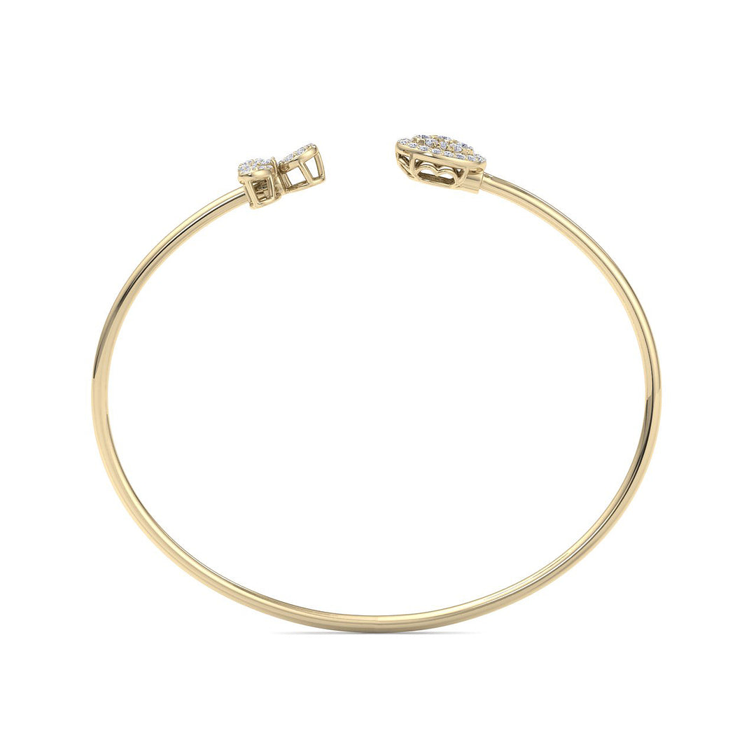 Bracelet in yellow gold with white diamonds of 0.48 ct in weight