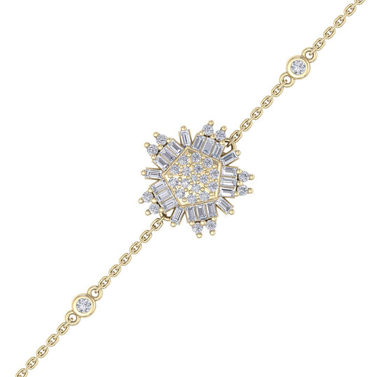 Snowflake shaped bracelet in white gold with white diamonds of 0.31 ct in weight - HER DIAMONDS®