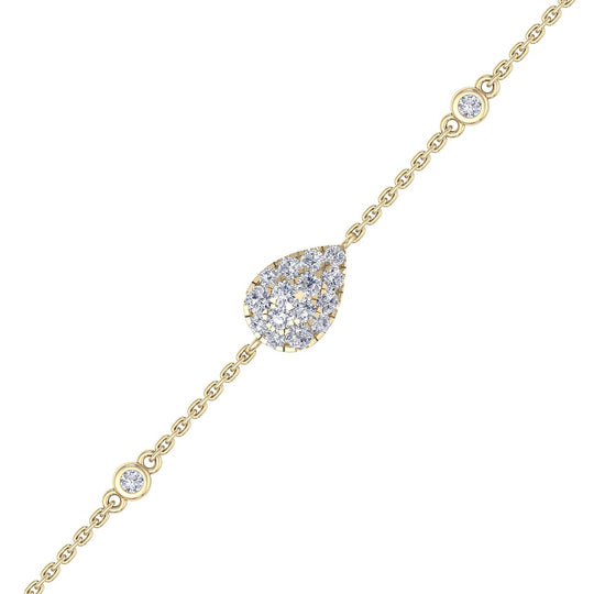 Pear shape bracelet in rose gold with diamonds of 0.44 ct in weight - HER DIAMONDS®
