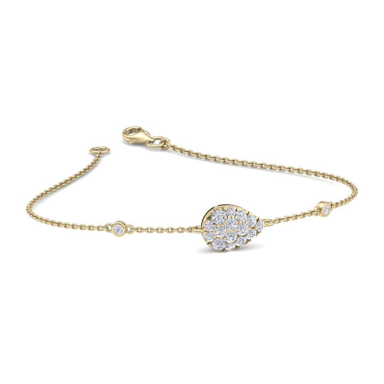 Pear shape bracelet in yellow gold with diamonds of 0.44 ct in weight - HER DIAMONDS®