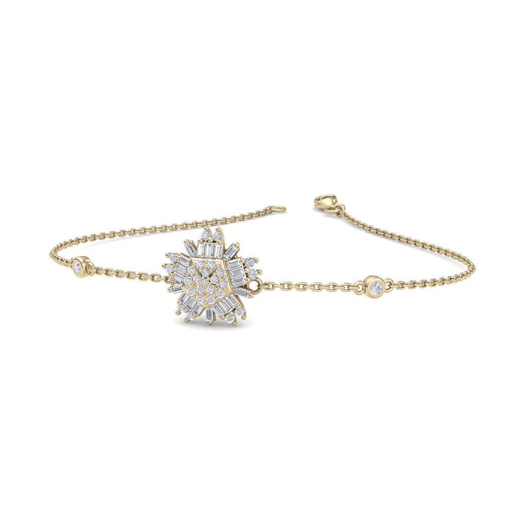 Snowflake shaped bracelet in rose gold with white diamonds of 0.31 ct in weight - HER DIAMONDS®
