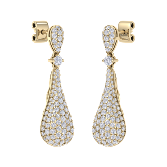 Diamond chandelier earrings in white gold with white diamonds of 1.73 ct in weight