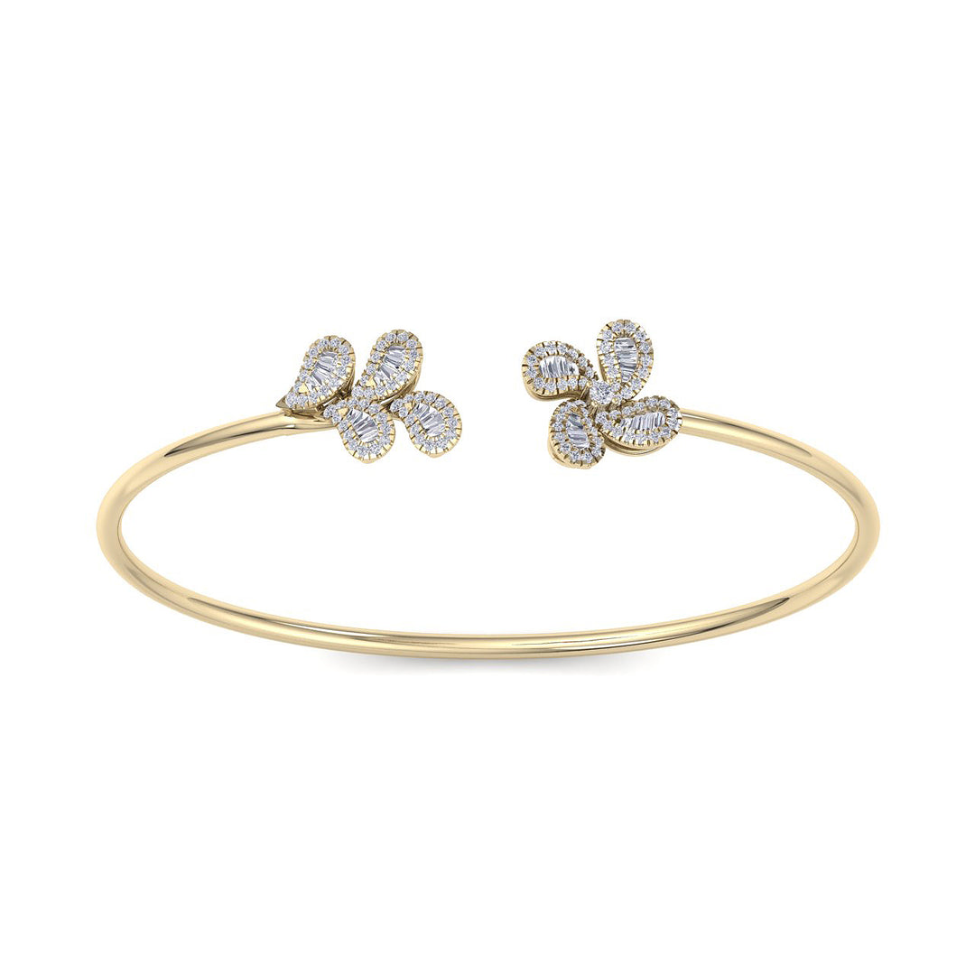 Bracelet in yellow gold with white diamonds of 0.65 ct in weight
