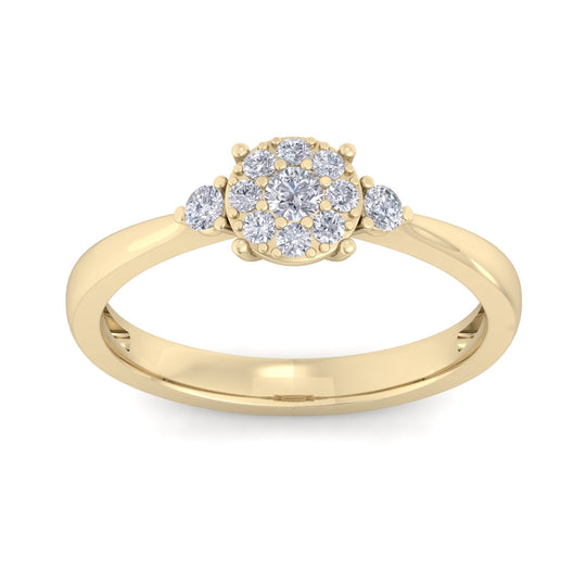 Elegant diamond ring in rose gold with white diamonds of 0.33 ct in weight