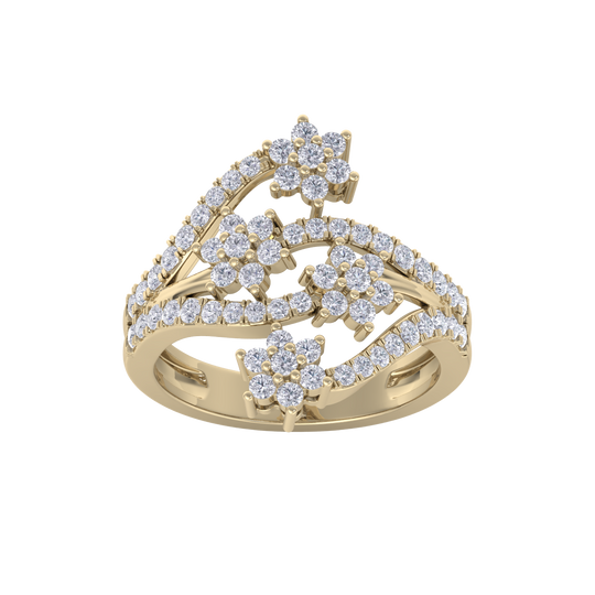Diamond ring in rose gold with white diamonds of 0.90 ct in weight