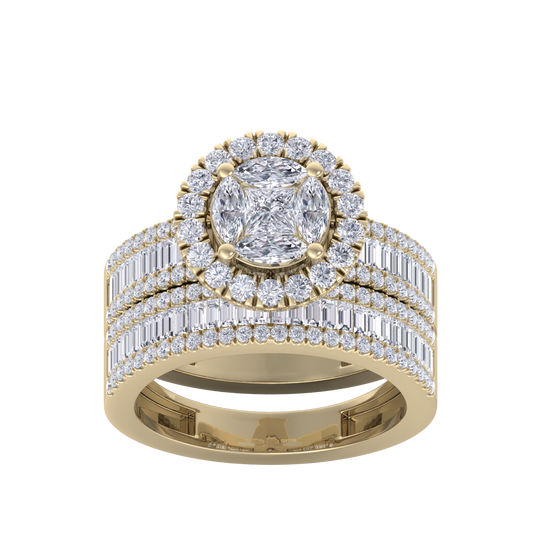 Diamond ring in rose gold with white diamonds of 2.57 ct in weight