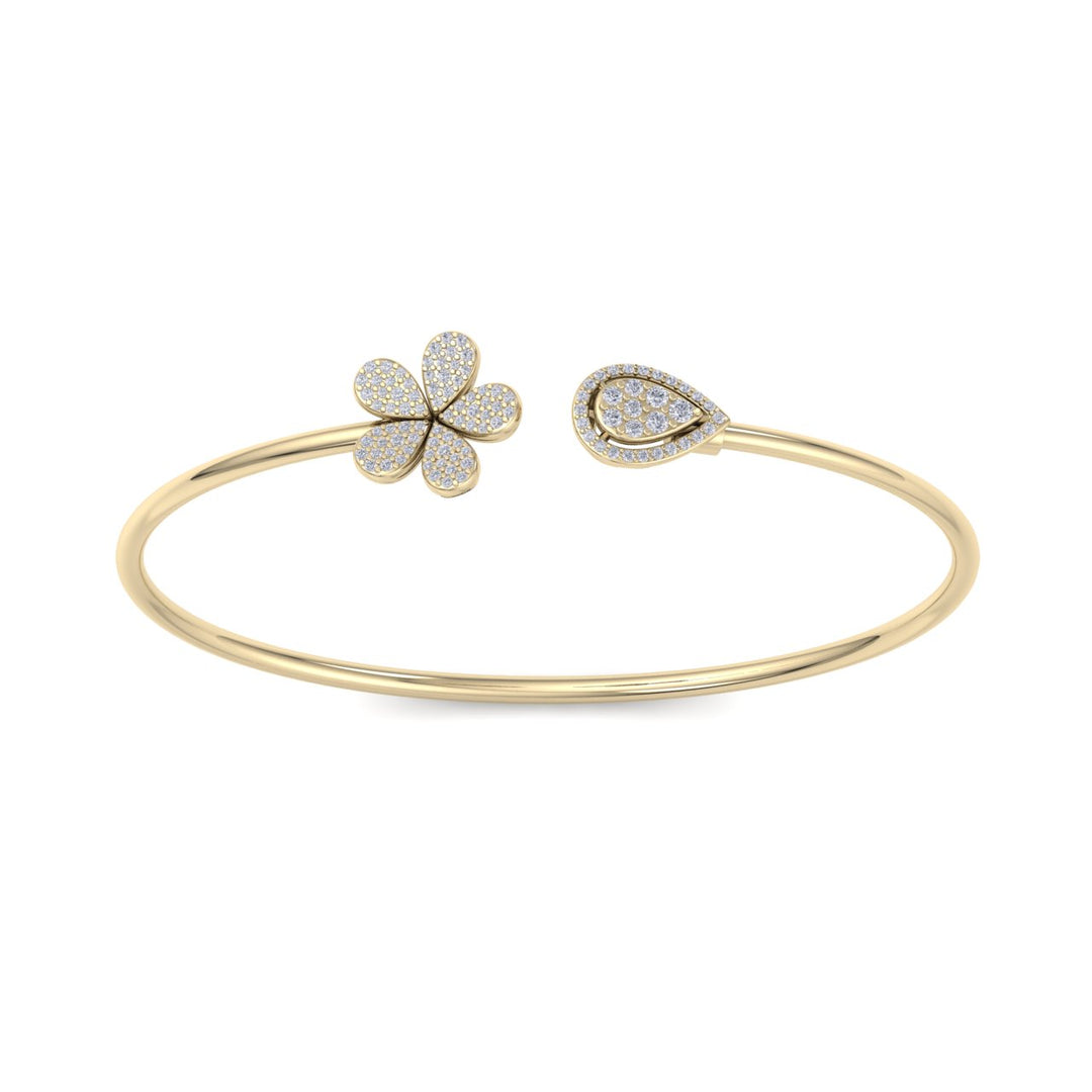 Bracelet in yellow gold with white diamonds of 0.49 ct in weight