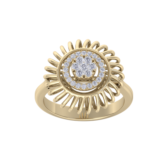 Diamond ring in yellow gold with white diamonds of 0.23 ct in weight