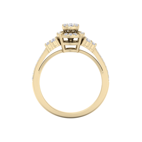 Diamond ring in yellow gold with white diamonds of 0.40 ct in weight