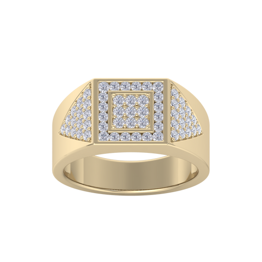 Diamond ring in yellow gold with white diamonds of 0.77 ct in weight