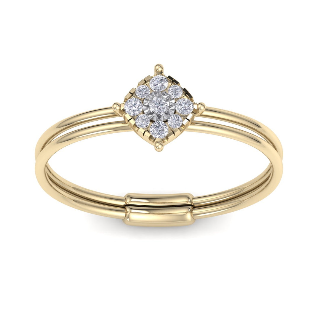 Beautiful Ring in rose gold with white diamonds of 0.13 ct in weight