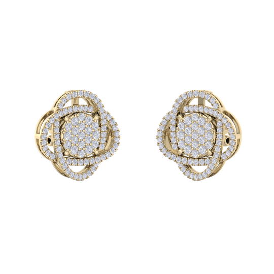 3 in 1 earrings in rose gold with white diamonds of 1.01 ct in weight