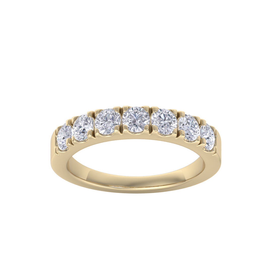 Classic Wedding band in yellow gold with white diamonds of 1.16 ct in weight