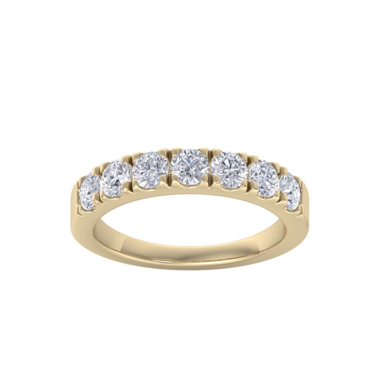 Classic Wedding band in yellow gold with white diamonds of 1.16 ct in weight