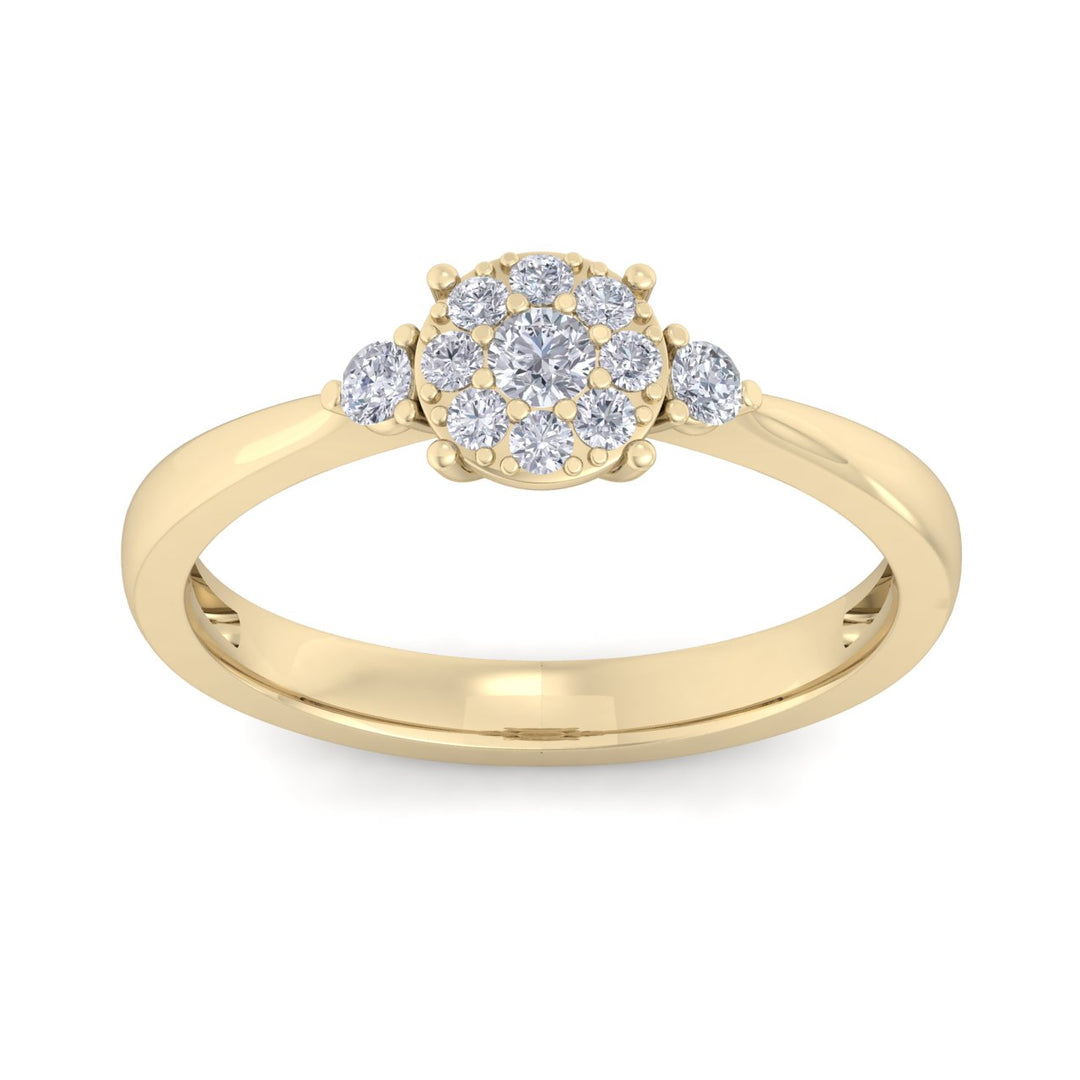 Elegant diamond ring in yellow gold with white diamonds of 0.33 ct in weight