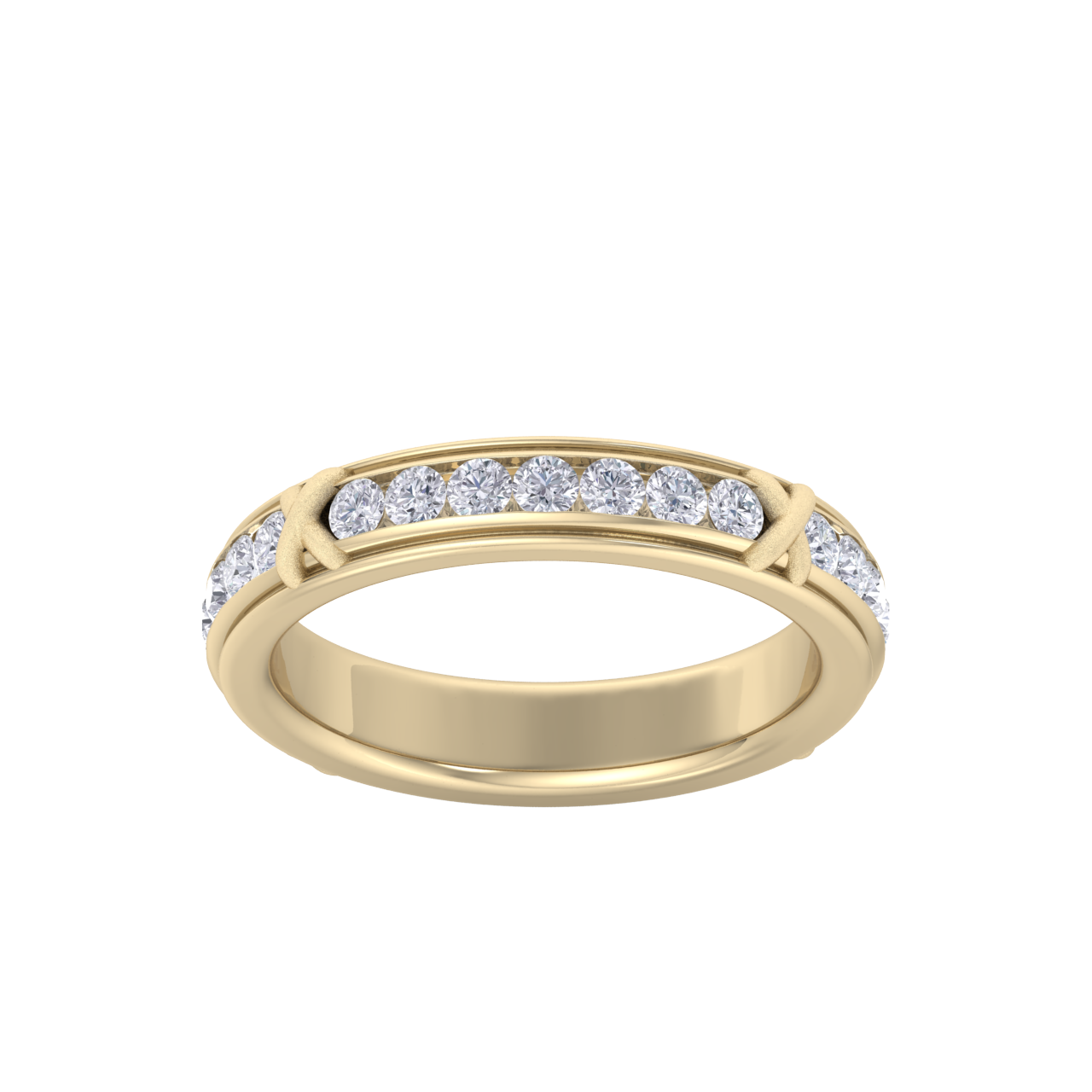 Diamond ring in yellow gold with white diamonds of 0.84 ct in weight