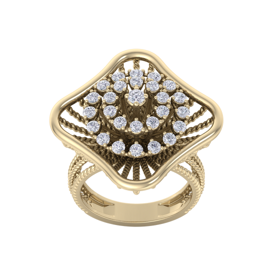 Statement ring in rose gold with white diamonds of 0.98 ct in weight
