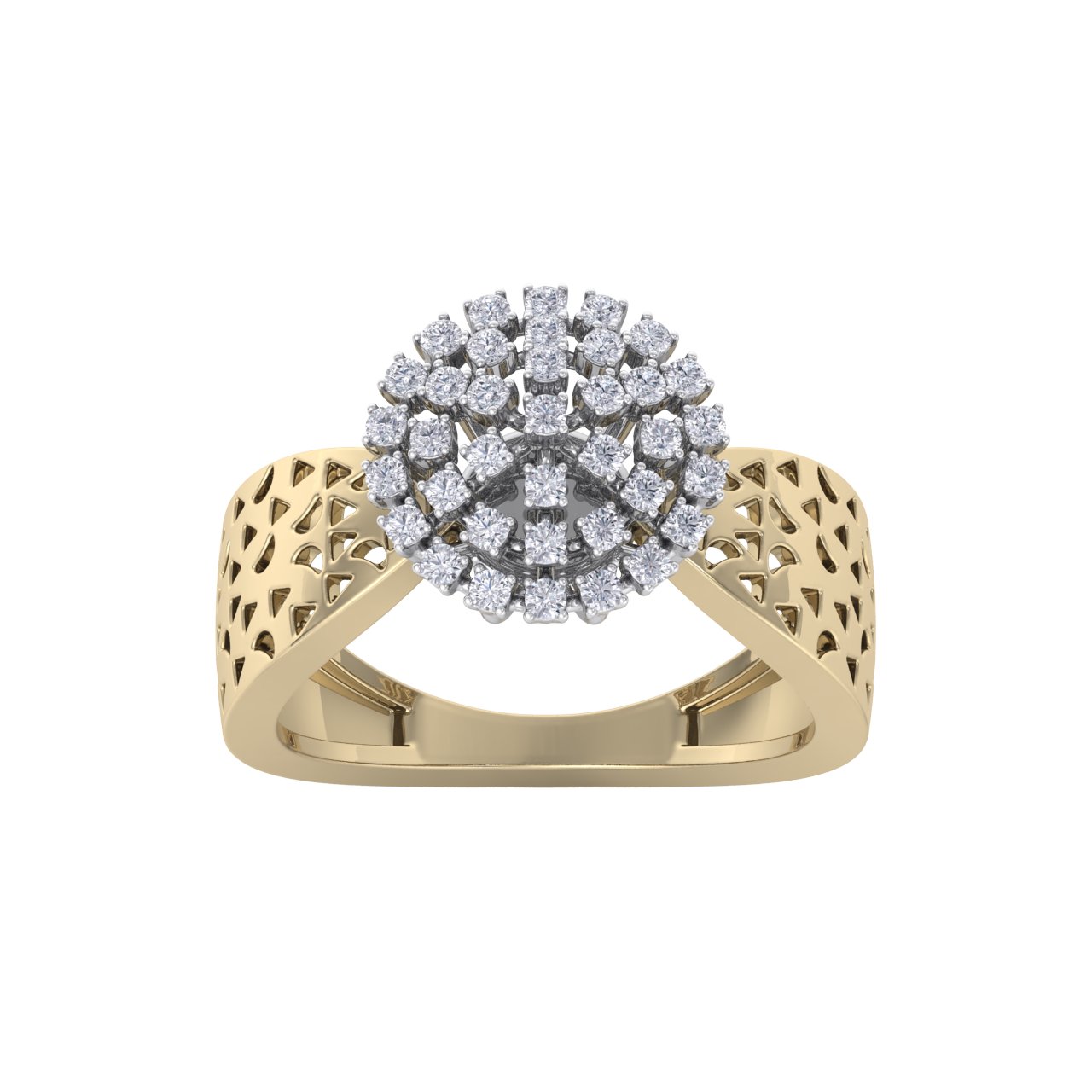 Diamond ring in yellow gold with white diamonds of 0.33 ct in weight